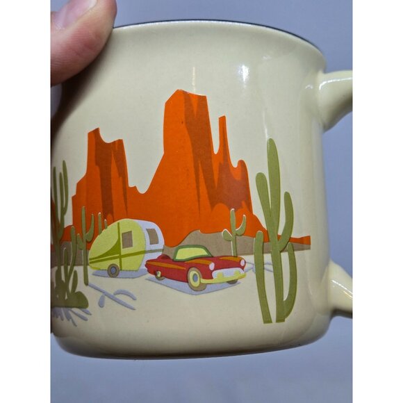 Vintage Camp Casual Southwest Desert Landscape Ceramic Mug Camping Outdoors - Picture 9 of 13